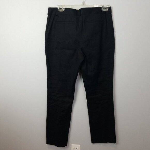 Diane Von Furstenberg Black Carissa Linen Ankle Pants 10 - Picture 6 of 8